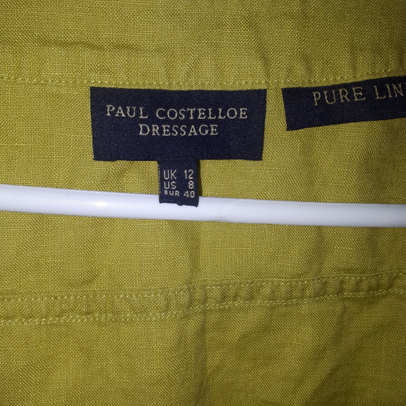 Paul Costelloe Chartreuse Linen Top Sz 8 - Picture 4 of 8